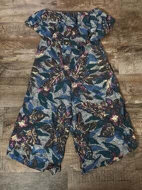 O'Neill Women's Tropical Floral Print Off-The-Shoulder Jumpsuit